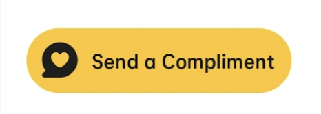 A screenshot of Bumble's "Send a compliment" button.
